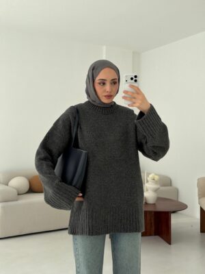 oversize knit sweater anthracite