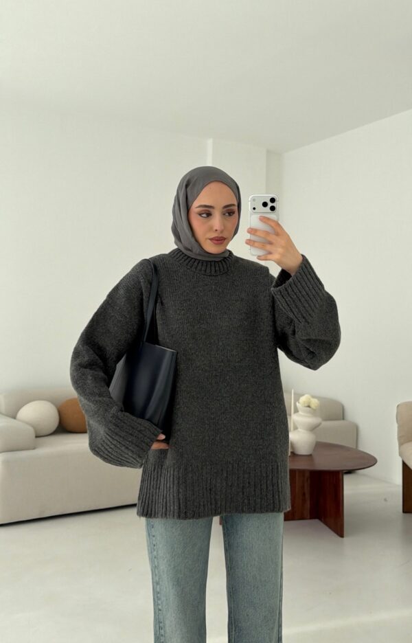 oversize knit sweater anthracite