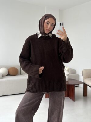 oversize knit sweater anthracite