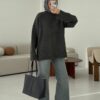 oversize knit sweater anthracite