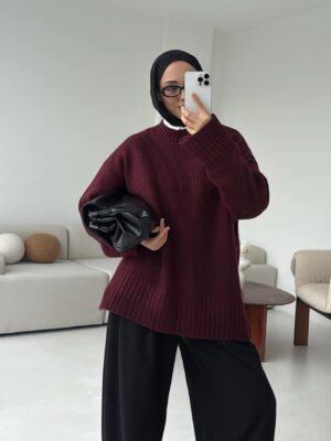 oversize knit sweater anthracite