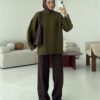 oversize knit sweater olive green oversize knit sweater olive green