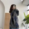 baklava oversize cardigan navy blue & gray