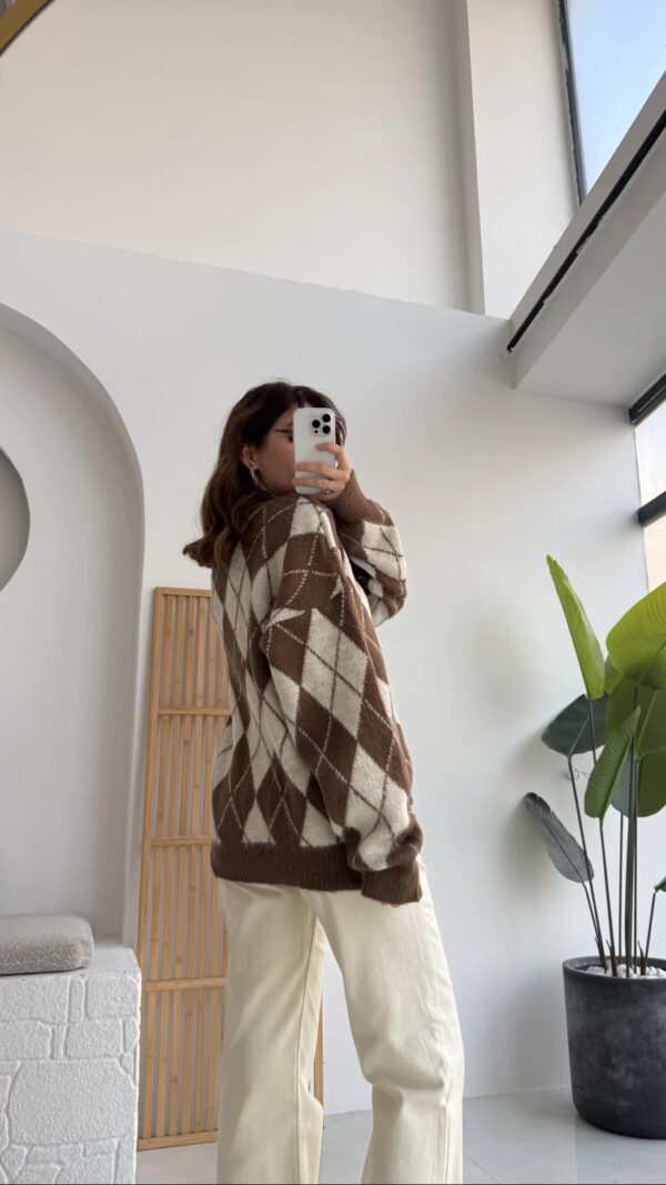 baklava oversize cardigan brown & beige