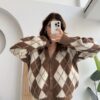 baklava oversize cardigan brown & beige