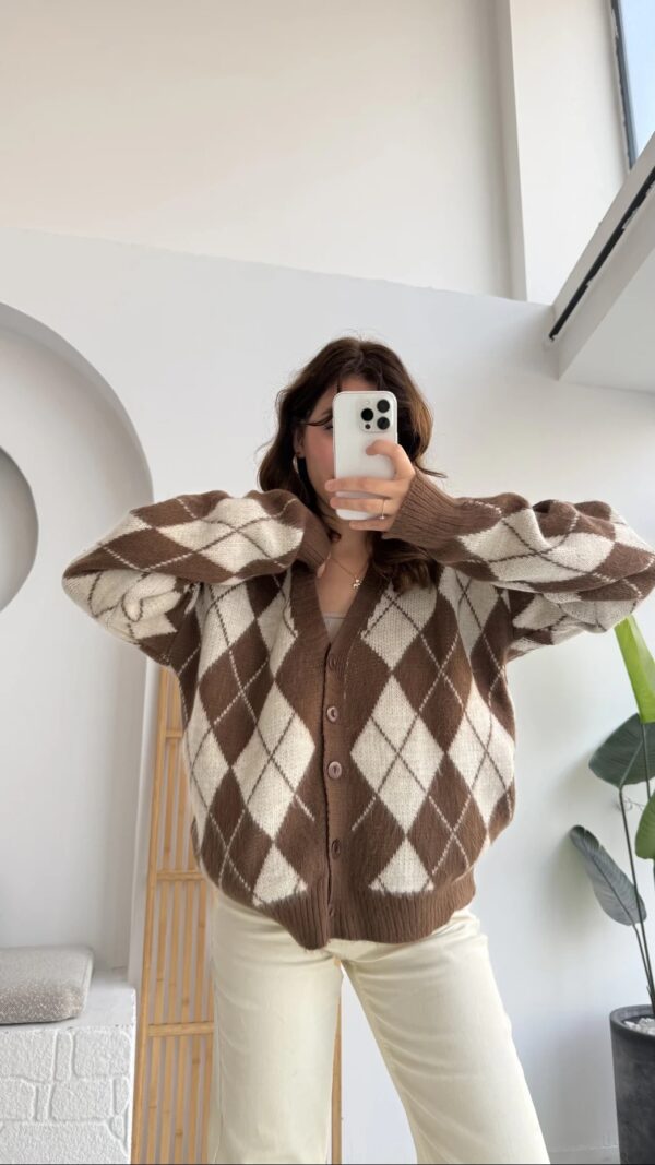 baklava oversize cardigan brown & beige