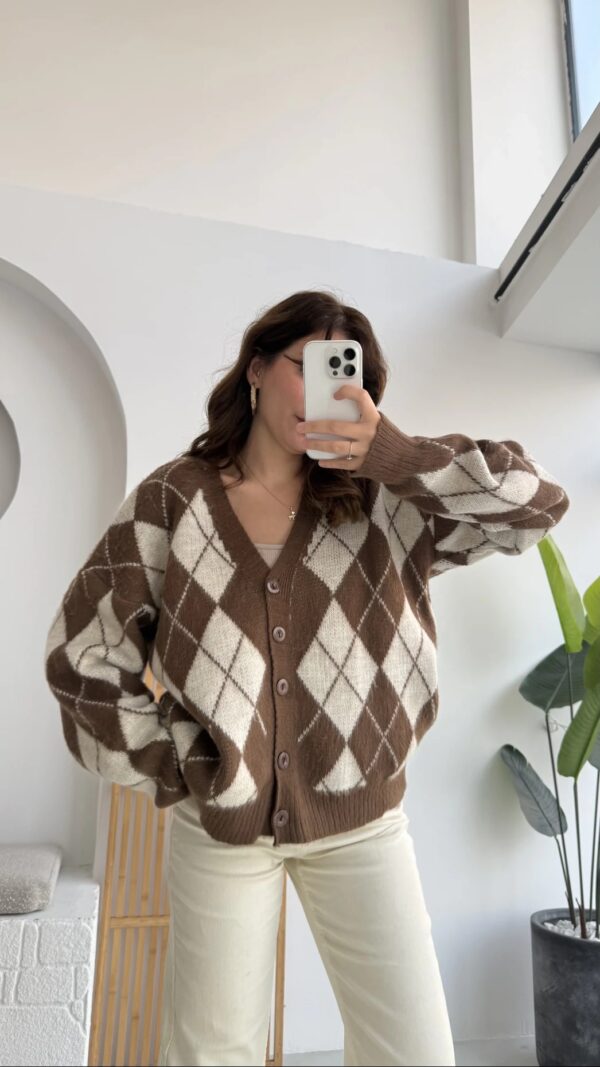 baklava oversize cardigan brown & beige