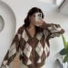 baklava oversize cardigan brown & beige