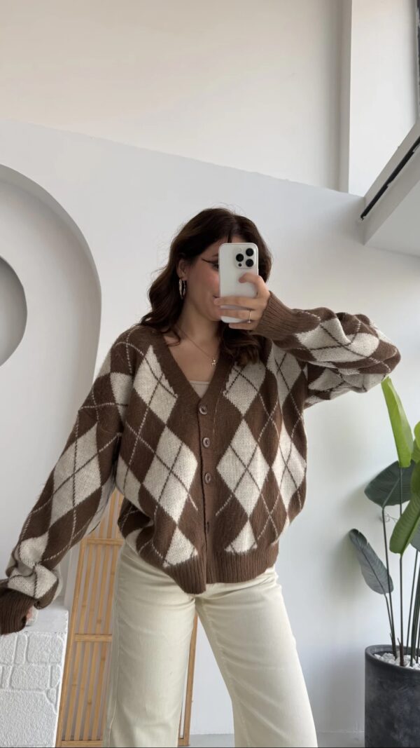 baklava oversize cardigan brown & beige