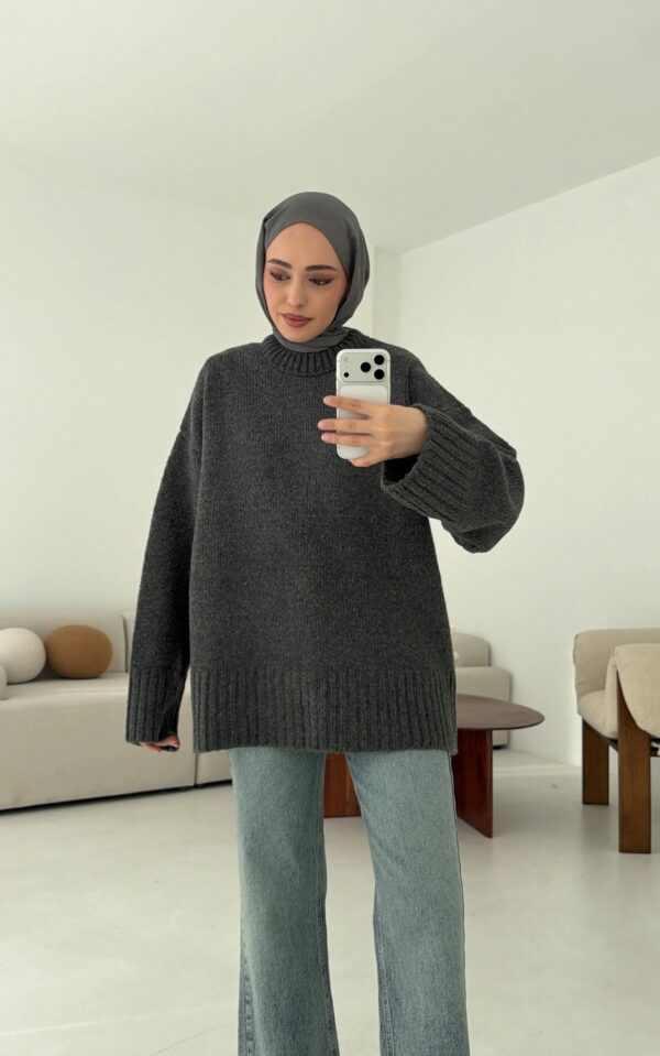 oversize knit sweater anthracite