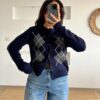baklava short cardigan navy blue