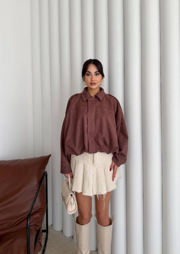 suede bomber jacket brown