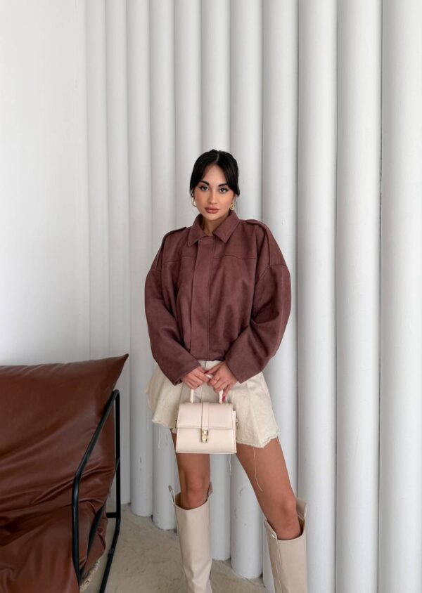 suede bomber jacket brown