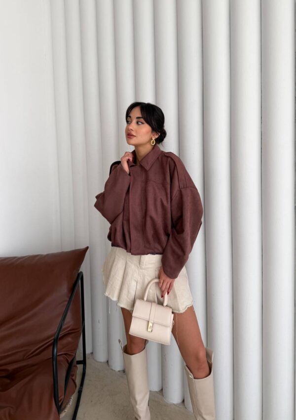 suede bomber jacket brown