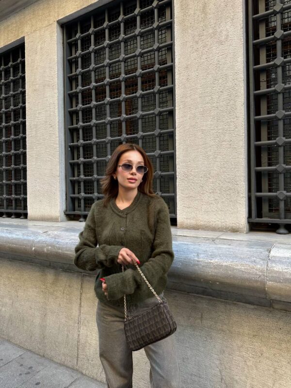 buttoned plush cardigan cream beige (copy)