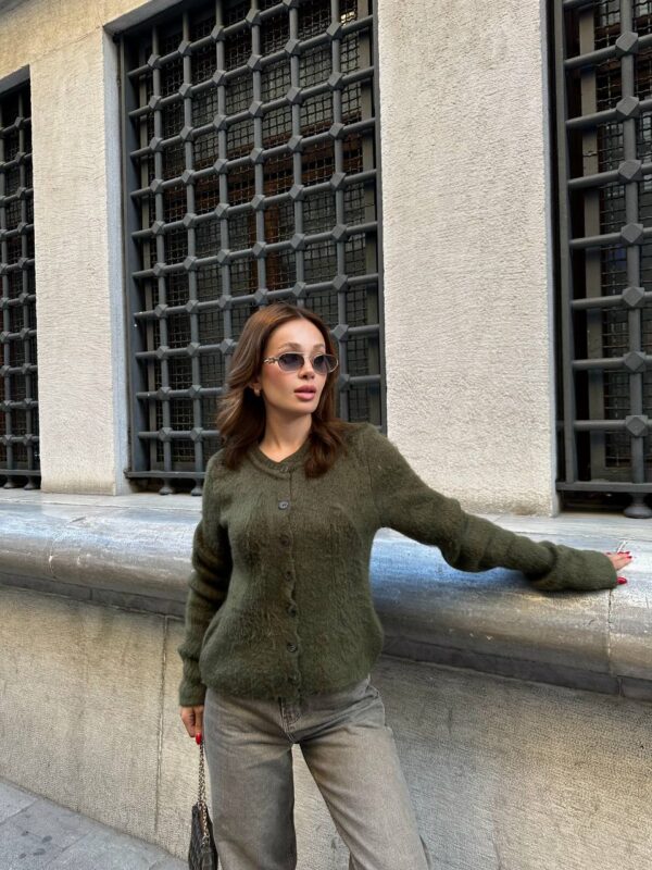 buttoned plush cardigan cream beige (copy)