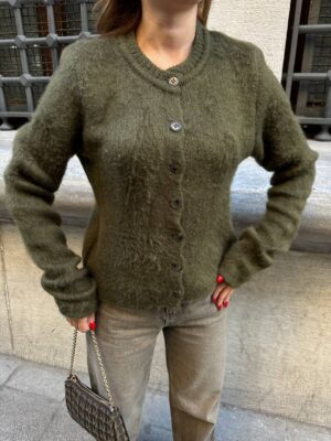 buttoned plush cardigan cream beige (copy)