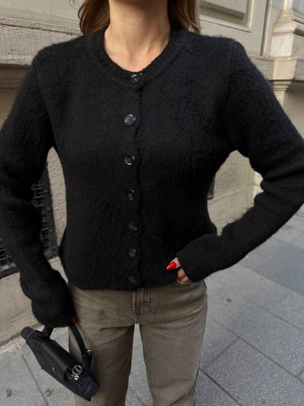 buttoned plush cardigan cream beige (copy)