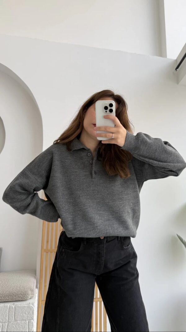 polo collar basic buttoned sweat brown (copy) polo collar basic buttoned sweat brown (copy)