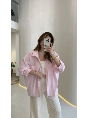 Oversize Lightweight Shirt - Sugar Pink