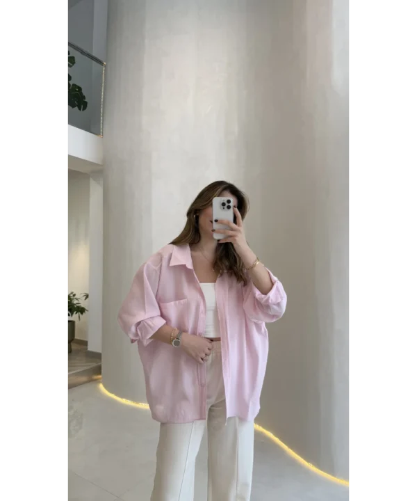 Oversize Lightweight Shirt - Sugar Pink