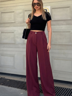 Palazzo Pants - Burgundy