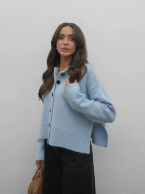 Side Split Cardigan - Blue