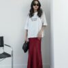 Maxi Satin Skirt - Burgundy