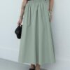 Poplin Skirt with Elastic Waist - Mint