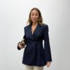 Fitted Blazer - Navy Blue