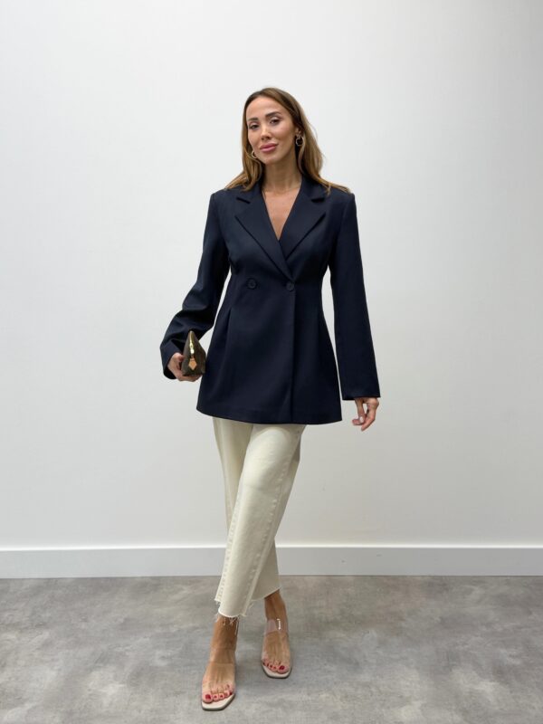 Fitted Blazer - Navy Blue