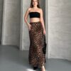 Leopard Satin Skirt
