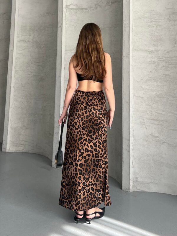 Leopard Satin Skirt