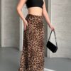 Leopard Satin Skirt