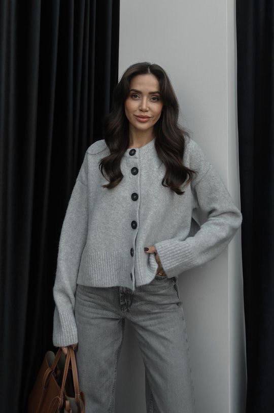 photo_5951839772290517860_y Side Split Cardigan - Gray