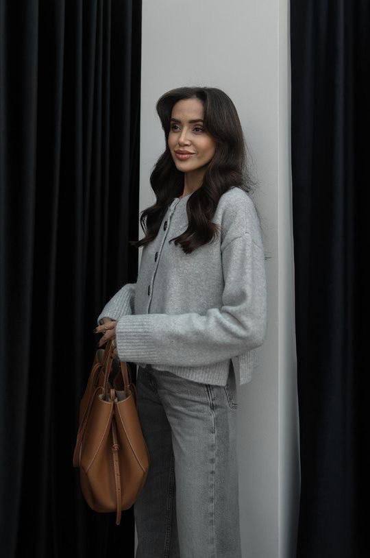 photo_5951839772290517861_y Side Split Cardigan - Gray