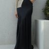 Maxi Satin Skirt - Black
