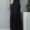 Maxi Satin Skirt - Black