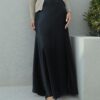 Maxi Satin Skirt - Black