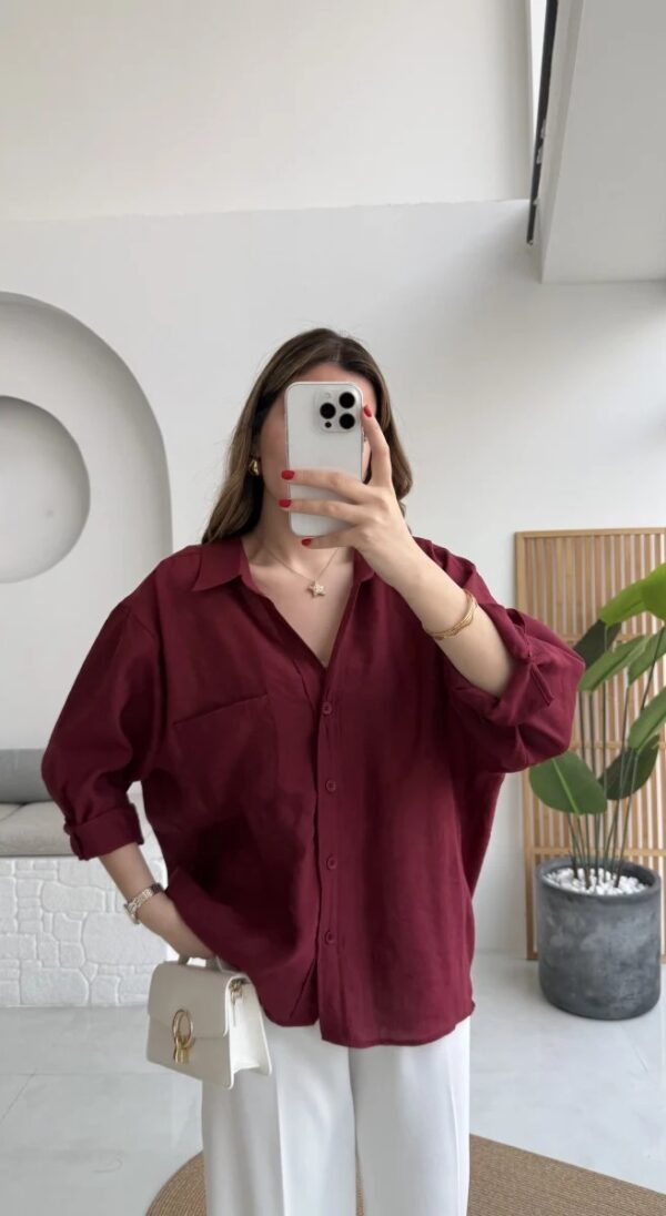 Oversize Lightweight Shirt - Burgundy