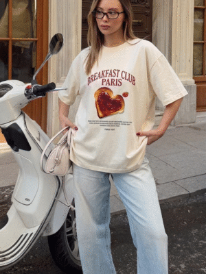 French Tost Oversized Tshirt - Beige