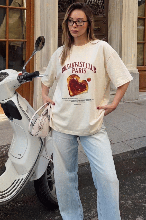 French Tost Oversized Tshirt - Beige