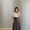 Brown Belted Maxi Skirt