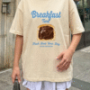 Chocolate Tost Oversized Tshirt - Beige