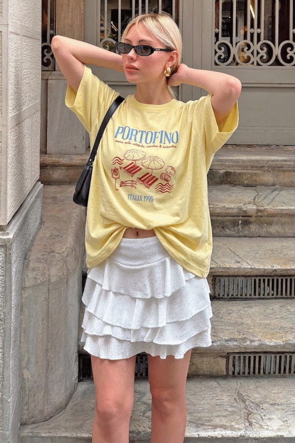 Portofino Oversized Tshirt - Butter Yellow