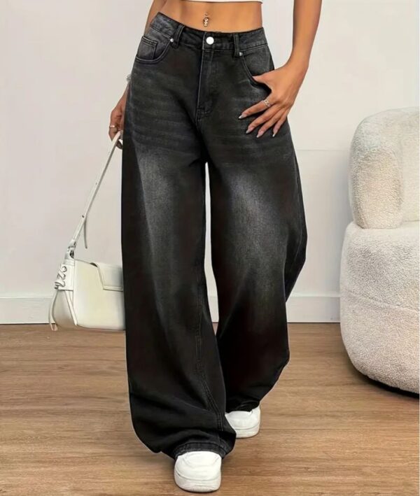 Black Washed Baggy Jeans