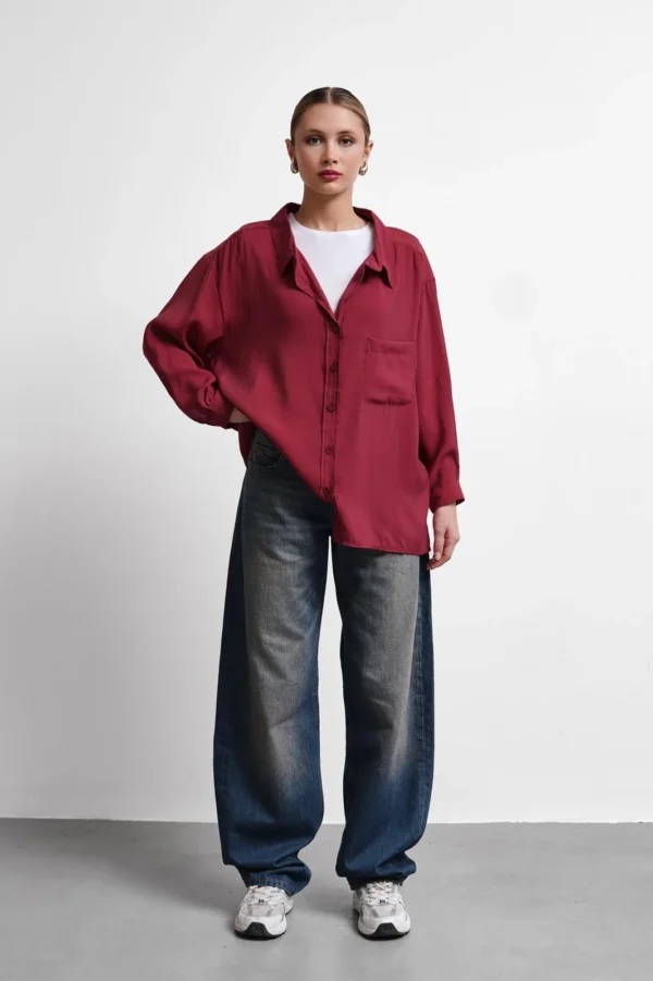 Oversize Lightweight Shirt - Burgundy
