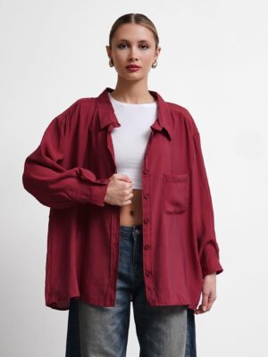 Oversize Lightweight Shirt - Burgundy