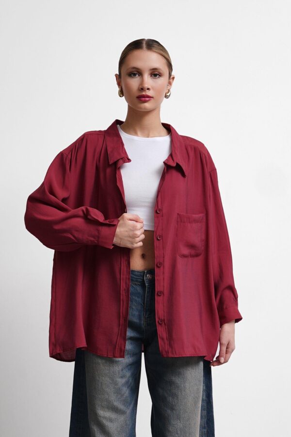 Oversize Lightweight Shirt - Burgundy