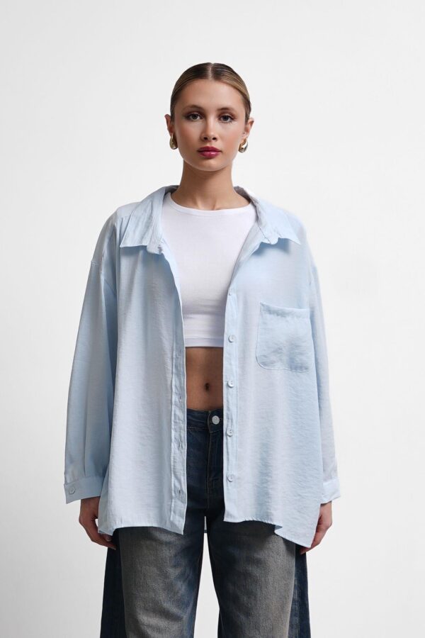 Oversize Lightweight Shirt - Light Blue